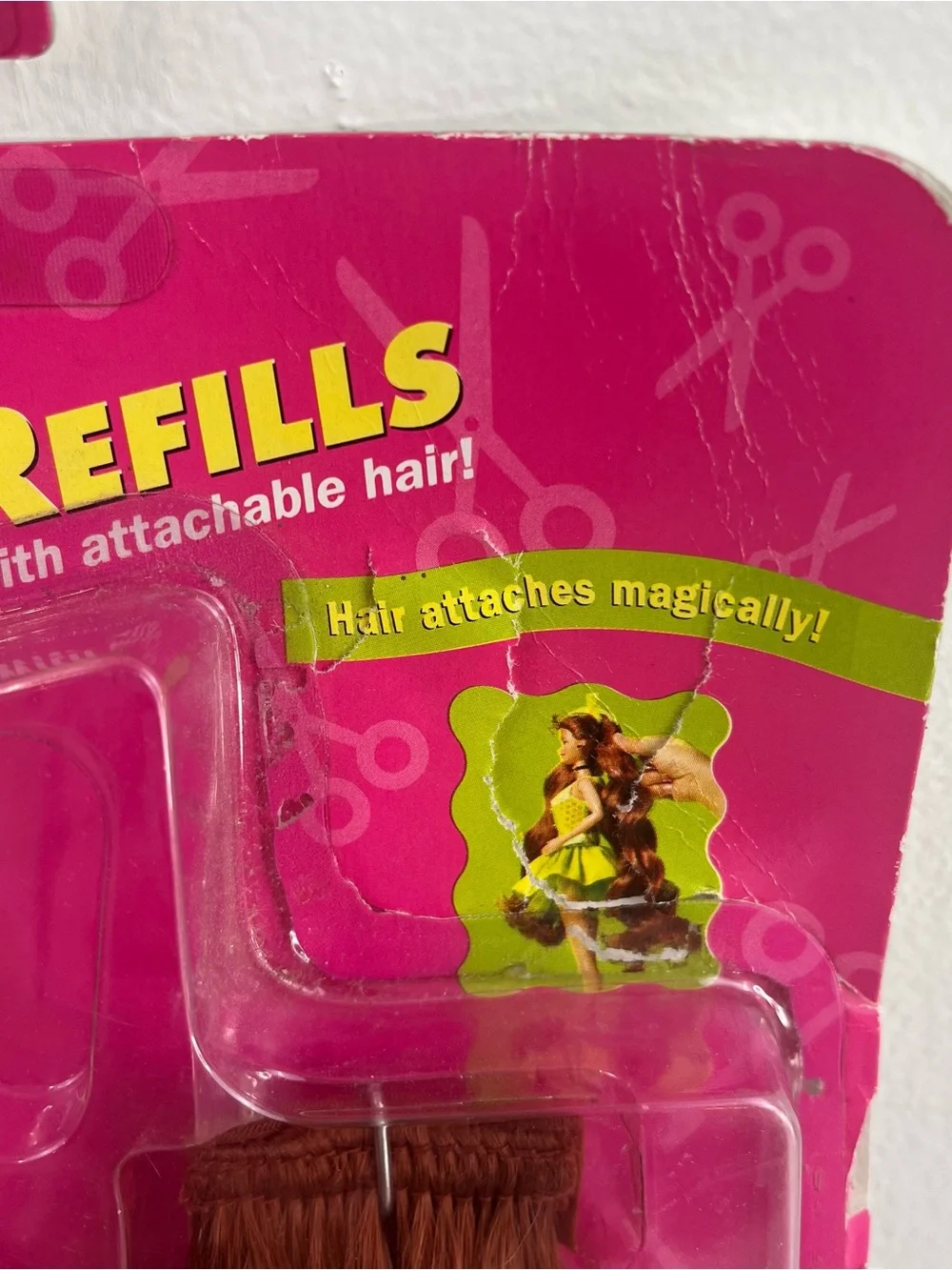 Vintage 1994 Barbie Cut & Style Attachable Hair Refills Brunette Mattel 13070
